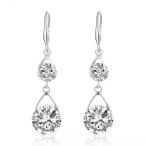 Yahoo! Yahoo!ショッピング(ヤフー ショッピング)ピアス レディース シルバー925 キュービックジルコニア ドロップフック ピアス