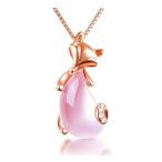 Yahoo! Yahoo!ショッピング(ヤフー ショッピング)ネックレス ローズゴールド フォックス ローズクォーツ ピンク オパール ネックレス