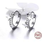 Yahoo! Yahoo!ショッピング(ヤフー ショッピング)ピアス silver925 プラチナ スター キュービックジルコニア フープ ピアス