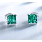 Yahoo! Yahoo!ショッピング(ヤフー ショッピング)ピアス  silver925 ナノエメラルド プリンセスカット ピアス　