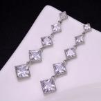Yahoo! Yahoo!ショッピング(ヤフー ショッピング)ピアス シルバー ロング タッセル キュービックジルコア ピアス