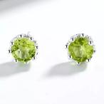 Yahoo! Yahoo!ショッピング(ヤフー ショッピング)ピアス シルバー925 ペリドットカラー キュービックジルコア  5mmサイズ スタッド ピアス