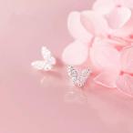 Yahoo! Yahoo!ショッピング(ヤフー ショッピング)ピアス シルバー925 蝶モチーフ キュービックジルコニア スタッド ピアス