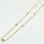 カットボール 7玉 ステーション ネックレス（幅0.8ミリ・長さ42センチ) 18金ピンクゴールド送料無料