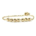 18金ゴールド　カットボールチェーン1ミリ　ステーション　リング　シャンデリアボール7個が可動しお好みの位置で止まります　スライドチェーン　送料無料