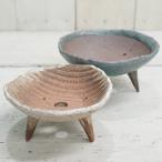 植木鉢 おしゃれ 陶器鉢 信楽焼 高足鉢(白釉/青竹釉)S 9cm 3号 穴あり 足付 皿型 陶器 鉢 室内 屋外 鉢植え 観葉植物 多肉植物 塊根