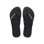 【並行輸入品】[Havaianas] ビーチサンダル スリムなブラジルのロゴ。 ブラック///ホワイト 2 UK Havaianas women