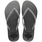 ショッピングhavaianas 【並行輸入品】Havaianas スリム グロス ビーチサンダル ブラック 39/40 ブラジル (US メンズ 7/8、レディース9/10)