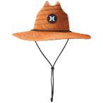 【並行輸入品】Hurley メンズ 麦わら帽子 ウィークエンダー ミディアムブリム 天然麦わらサンハット あごストラップ付き, ブラウン, On