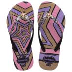 ショッピングhavaianas 【並行輸入品】Havaianas women kids slim glitter ii sandal   black   6