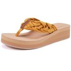 ショッピングhavaianas 【並行輸入品】レディース 花嫁 快適なアーチサポート ビーチサンダル ソフトクッション ヨガフォーム ビーチソングサンダル, イエロー, 24