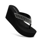 ショッピングhavaianas 【並行輸入品】Like know like Rhinestone Wedge Sandals for Women Platform Flip