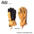 TRY FORCE　トライ フォース GLOVES 【 LEATHER AT FIVEFINGER GLOVE 】【 MUSTARD/ SIZE_S/M 】 レザーグローブ tryforce