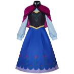 ショッピングプリンセス コスプレ 衣装 仮装 ワンピース アナ雪風 なりきりワンピース プリンセス 大きいサイズ 女性用 レディース コスプレ衣装 マント ロングドレス