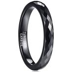 Yahoo! Yahoo!ショッピング(ヤフー ショッピング)083基地 リング メンズ 指輪 タングステン 多面カット キラキラ 金属アレルギーフリー 横幅2mm 真空メッキ ブラック アクセサリー