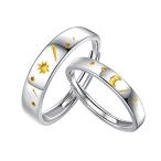 MIKAMU 星月 愛の証 ペアリング メンズリング レディースリング 人気 シルバー925 純銀製 フリーサイズ おしゃれ 結婚指輪 婚約