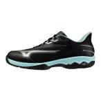【ミズノ】W EXCEED COURT WIDE SW OC ウエーブエクシードコート SW OC/クレー・砂入り人工芝コート/テニスシューズ/MIZUNO (61GB2519) 09 ブラック×ターコイズ