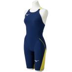 [ Mizuno ]GX.SONIC LITE половина леггинсы женский купальный костюм /.. купальный костюм / рейсинг купальный костюм /MIZUNO (N2MGD210)84 Estate темно-синий × подсветка желтый 