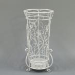 傘立て アンブレラスタンド 350007 ラウンド ホワイト アイアン製 351031