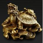  украшение фэн-шуй предмет дракон черепаха медь bronze gold Dragon ta-toru черепаха черепаха .. предмет 
