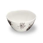 アボードホームウェア チャコールフローラル シリアルボウル 割れにくい 15cm おしゃれなデザイン食器 プラスチック 食洗機対応 BPAフリー サラダ スープ 深皿