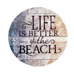 ビーチ ラウンド サイン プレート (D) Beach Sign Round Shaped 丸 海 デザイン 夏 サマー マリン ビーチハウス インテリア【メール便OK】