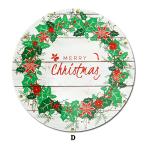 クリスマス ウッド 丸型 サイン プレート (D) SignPlate 木製 飾り 装飾 インテリア 壁掛け 玄関 クリスマスツリー Xmas【メール便OK】