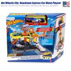 マテル ホットウィール 1/64 シティ ダウンタウン エクスプレス カーウォッシュ プレイセット ミニカー付き おもちゃ コース