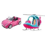 Barbie Glam Convertible AND Barbie Travel Helicopter