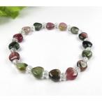 マルチカラートルマリン ハート ブレスレット 天然石 パワーストーン b1torma001