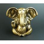 ガネーシャ神彫像【商売繁盛・金運・財運・成功】伝説のオリハルコンと目される金属・黄銅(真鍮)★オルゴナイトの中にも！h006