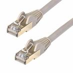 カテゴリー6A LANケーブル 2m グレー Cat6a STPケーブル ツメ折れ防止RJ45コネクタ  スターテック Startech 全期間保証