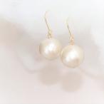  серьги сделано в Японии non отверстие серьги боль . нет покачивающийся крупный хлопок жемчуг сверху товар Gold / серебряный цвет 