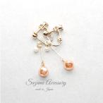  серьги осень цвет кварц легкий покачивающийся золотистый, цвет шампанского Рождество подарок подарок 