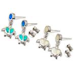 ハワイアンジュエリースタッドピアスホヌ海ガメオパール甲羅ハートレディースシ...