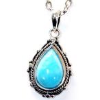 インディアンジュエリーペンダントネックレス天然石ラリマーネイティブアメリカ...