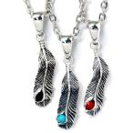 インディアンジュエリーペンダントネックレスイーグルフェザー天然石ターコイズ...