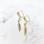 Yahoo! Yahoo!ショッピング(ヤフー ショッピング)ニューノンホールピアス　メタルフェザー×ハウライト　GD  マルピア