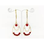 Yahoo! Yahoo!ショッピング(ヤフー ショッピング)痛くないイヤリング しずくロングイヤリング Red ピナチョコ