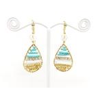 Yahoo! Yahoo!ショッピング(ヤフー ショッピング)痛くないイヤリング ビーズ編みしずく Blue ピナチョコ