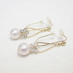 Yahoo! Yahoo!ショッピング(ヤフー ショッピング)痛くないイヤリング ワイヤージルコニアフラワー シャイニーパール ピナチョコ pr