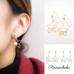 Yahoo! Yahoo!ショッピング(ヤフー ショッピング)痛くないイヤリング ワイヤーアート 揺れフラワー ゴールド ピナチョコ