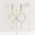 Yahoo! Yahoo!ショッピング(ヤフー ショッピング)痛くないイヤリング 幾何学模様のライン ゴールド ピナチョコ