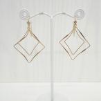 Yahoo! Yahoo!ショッピング(ヤフー ショッピング)痛くないイヤリング 二連ワイヤースクエアリング ゴールド ピナチョコ pr