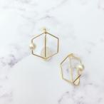 Yahoo! Yahoo!ショッピング(ヤフー ショッピング)痛くないイヤリング ワイヤーヘキサゴン ゴールド ピナチョコ