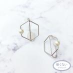 Yahoo! Yahoo!ショッピング(ヤフー ショッピング)痛くないイヤリング  ワイヤーヘキサゴン シルバー ピナチョコ