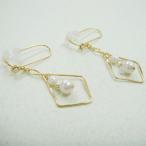 Yahoo! Yahoo!ショッピング(ヤフー ショッピング)痛くないイヤリング  パールひし形イヤリング ピナチョコ