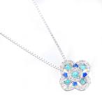 パライバトルマリン アウイナイト ダイヤモンド プラチナ ネックレス レディース Pt950