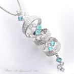 ネックレス レディース プラチナ パライバトルマリン ダイヤモンド Pt950