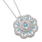 ネックレス レディース プラチナ パライバトルマリン ダイヤモンド Pt950